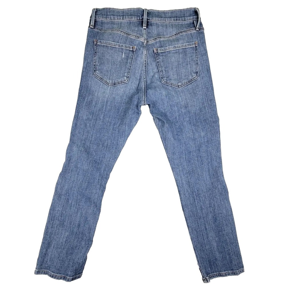 FRAME Jeans Le Pixie Beau Size 25 Distressed Knee Blue - Picture 2 of 8